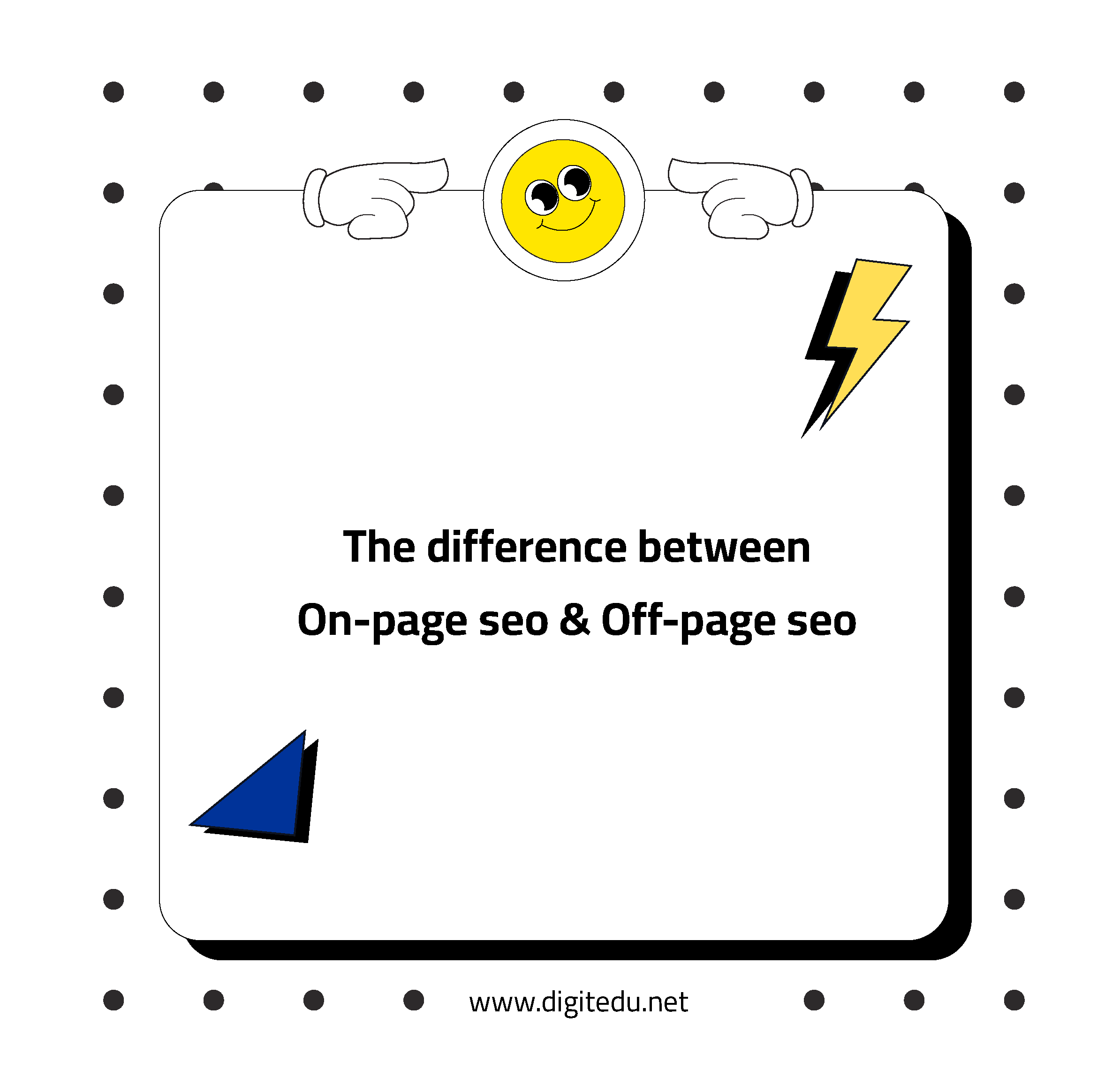 The difference between On-page seo and Off-page seo